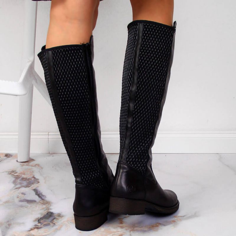 Inny Rieker W Z9591-00 black leather boots Túracipő