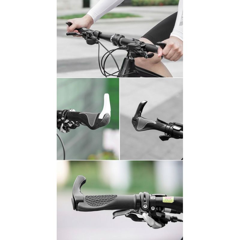 Rockbros handlebar grips with horns black fekete kiegészítő SIBT1007B