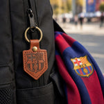 FC Barcelona keychain original licensed leather pennant brązowy kulcstartó BLL7061