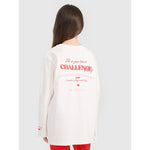 Oversized longsleeve with print for girls 4F 4FJRAW25TLONF589-11S hosszú ujjú póló
