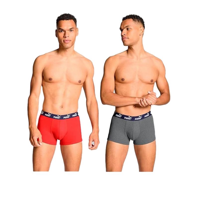 Puma men's boxer briefs 2-Pack red gray comfortable cotton szürke alsónemű
