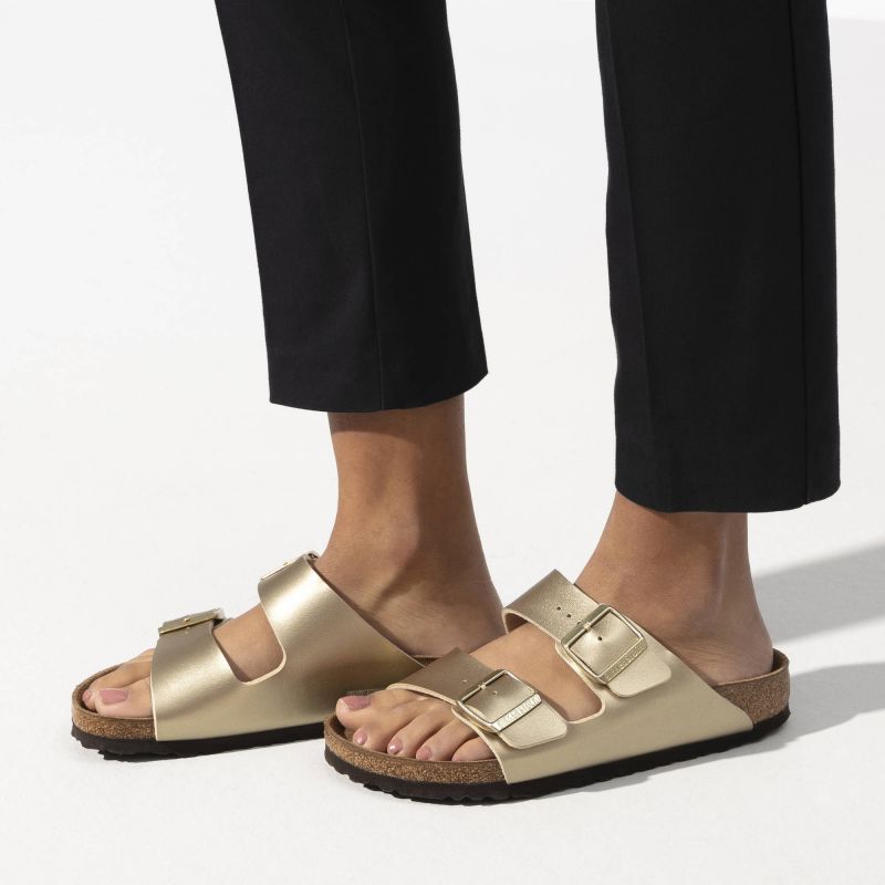 Birkenstock Arizona Birko-Flor Gold Women's Slides Regular Wide (1016110) cipő
