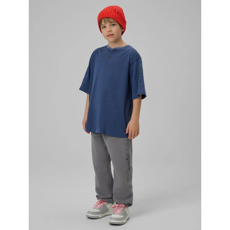 4F Boy's loose T-shirt with print 158/164 póló