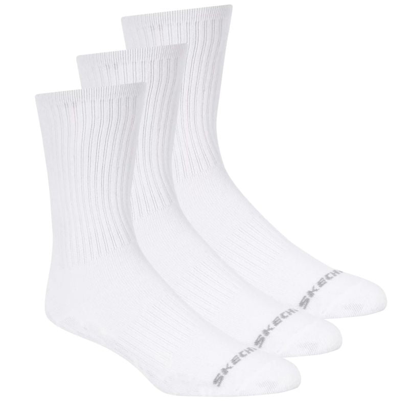 Skechers 3pk Unisex Non Terry Crew White