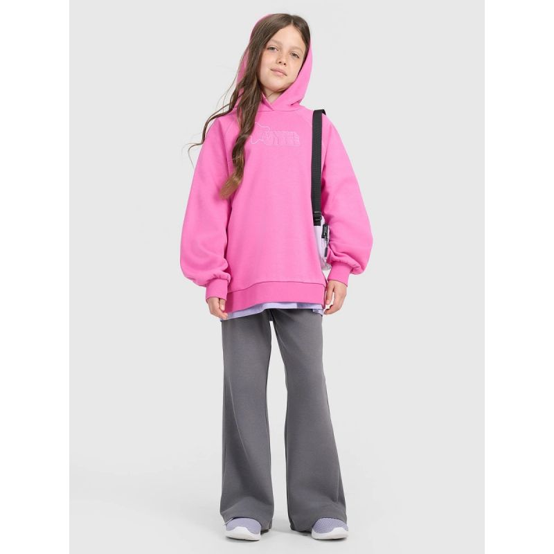 Girls' sweatshirt with hood, open, 4F 4FJRAW25TSWSF2439-54S kapucnis pulóver