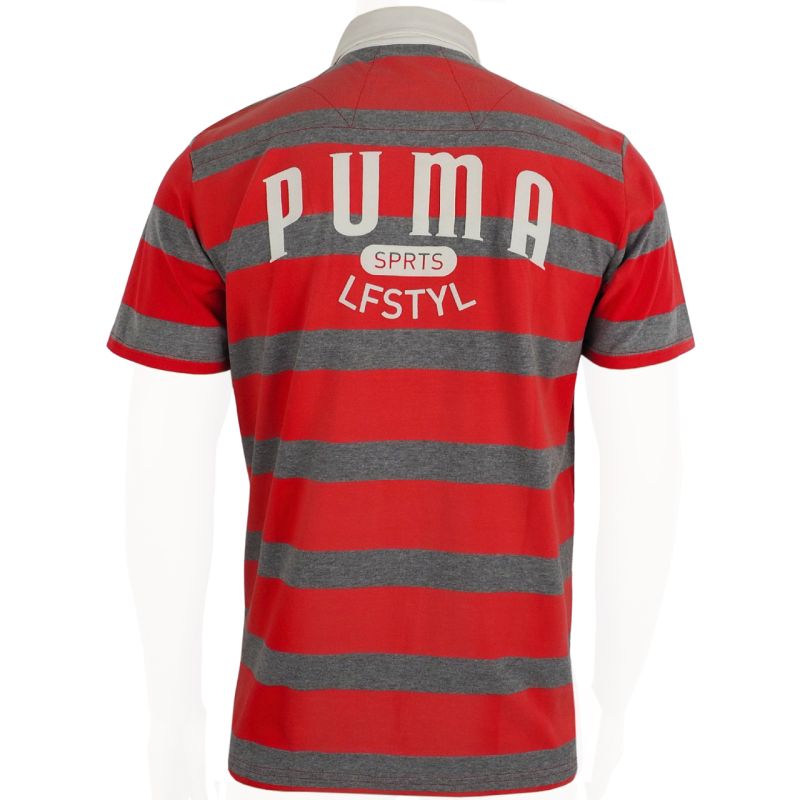 Puma Polo Men's T-Shirt Red and Gray 558241 09 Ruházat