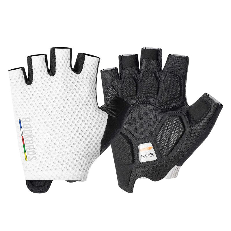Rockbros ROAD TO SKY Short Shock Absorbing Cycling Gloves L - White l \ biały kesztyű 16220043002-211642