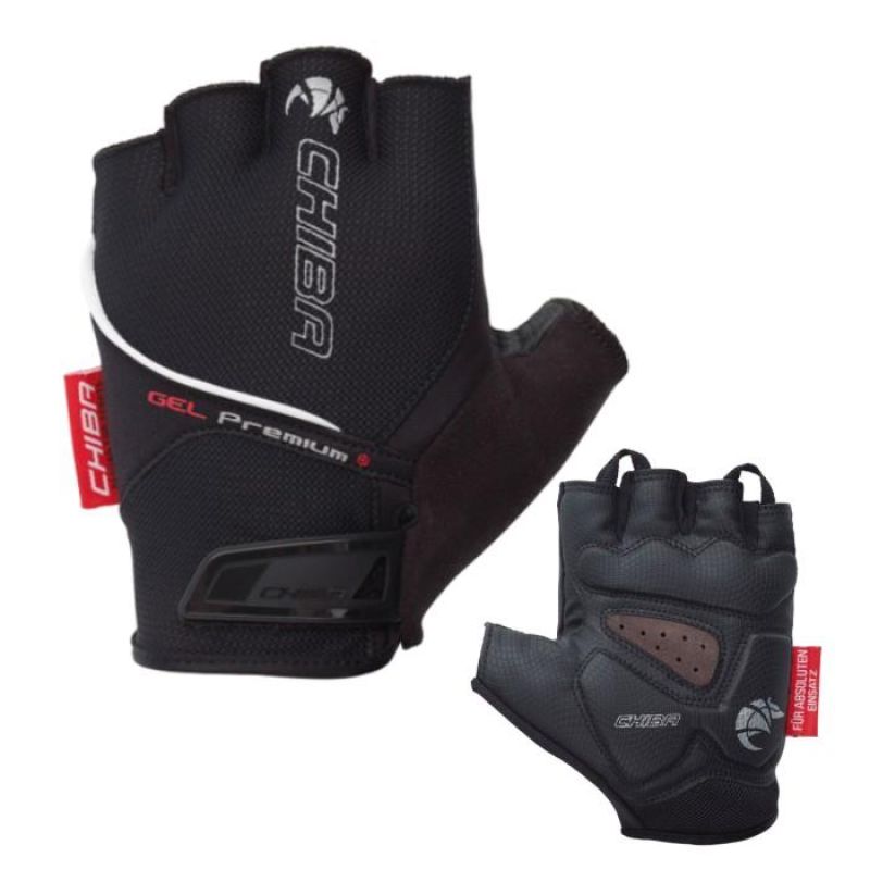 CHIBA Gel Premium M gloves black fekete kesztyű