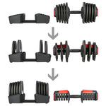 HMS SGR40 PRO SET 2in1 adjustable dumbbell set 43.5 kg csuklópánt 17-57-072