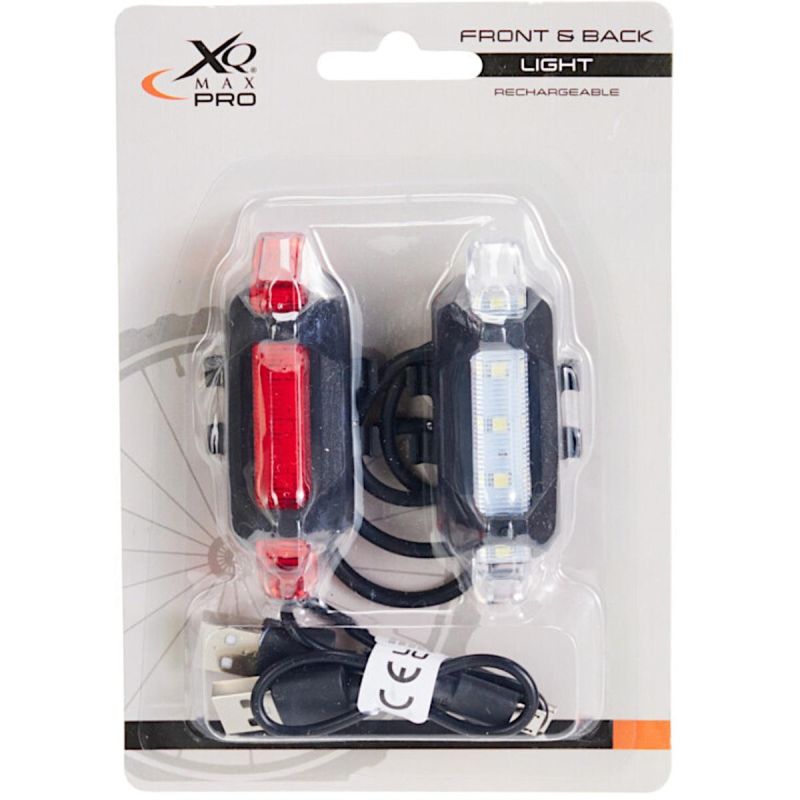 XQMAX Front and Rear LED Bicycle Light Set with USB Charging készlet GSP-466691