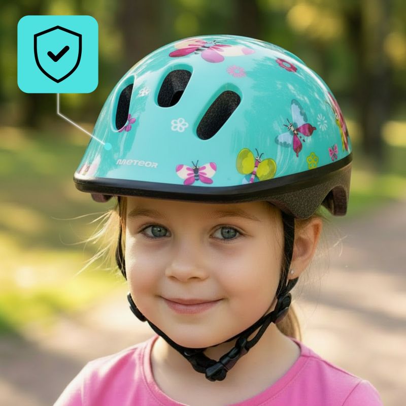 Meteor KS06 butterflies children's bike helmet uniw helmets