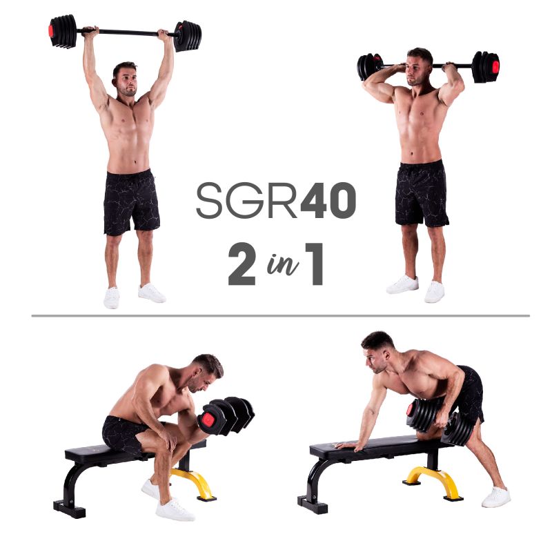 HMS SGR40 PRO SET 2in1 adjustable dumbbell set 43.5 kg csuklópánt 17-57-072