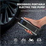 Rockbros 42720001001 Electric Bike Pump with LED Display + USB-C - USB-A Cable - Black fekete pumps