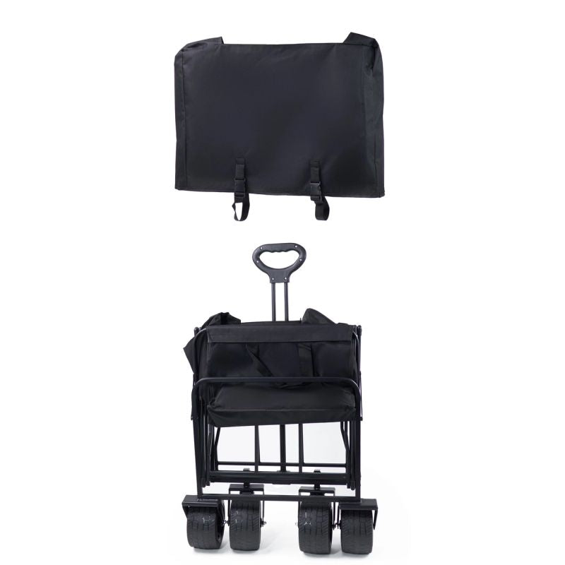 Wozinsky WZP-100 beach, tourist, garden trolley, durable, wide wheels, with safety net up to - black fekete elektronika 304004-197497