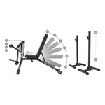 Zipro SUPERSET Adjustable Workout Bench Adjustable Backrest Adjustable Seat Gym, Home Black fekete edzőfelszerelés 33223