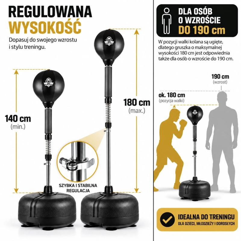 DBX Bushido Standing boxing for adults, adjustable, reflex | fekete labda TLS-NK