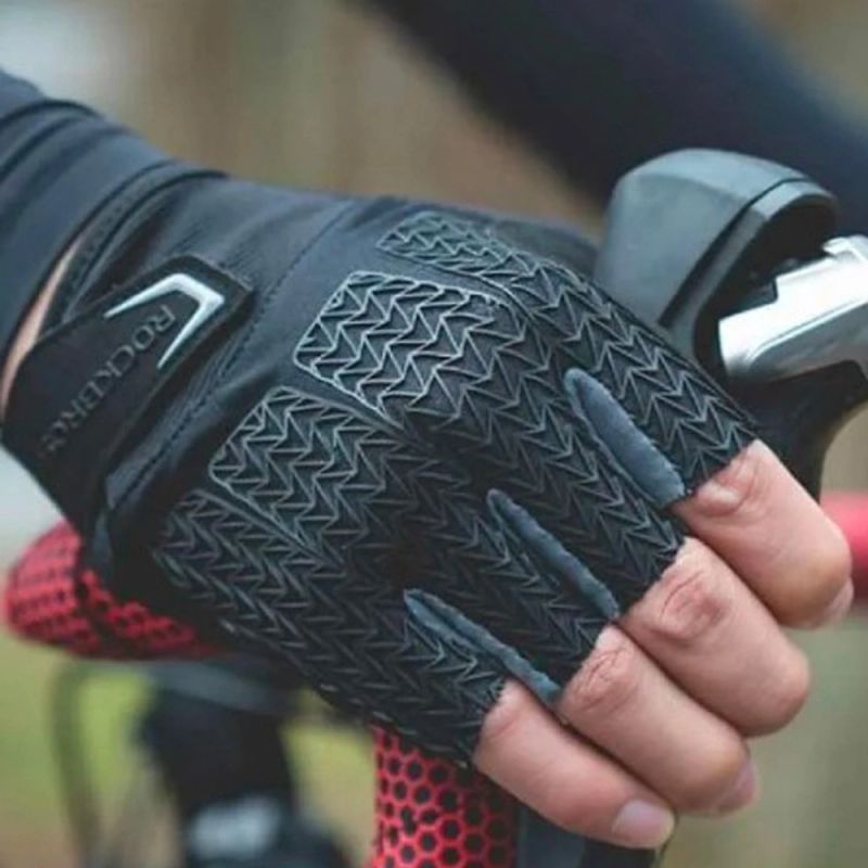 Rockbros XL cycling gloves with gel inserts - gray xl \ czarny || szary kesztyű