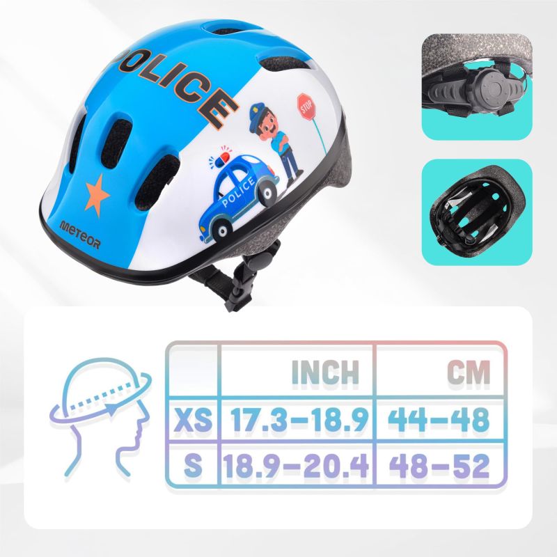 Meteor KS06 S Bicycle Helmet 48-52 cm Police uniw helmets
