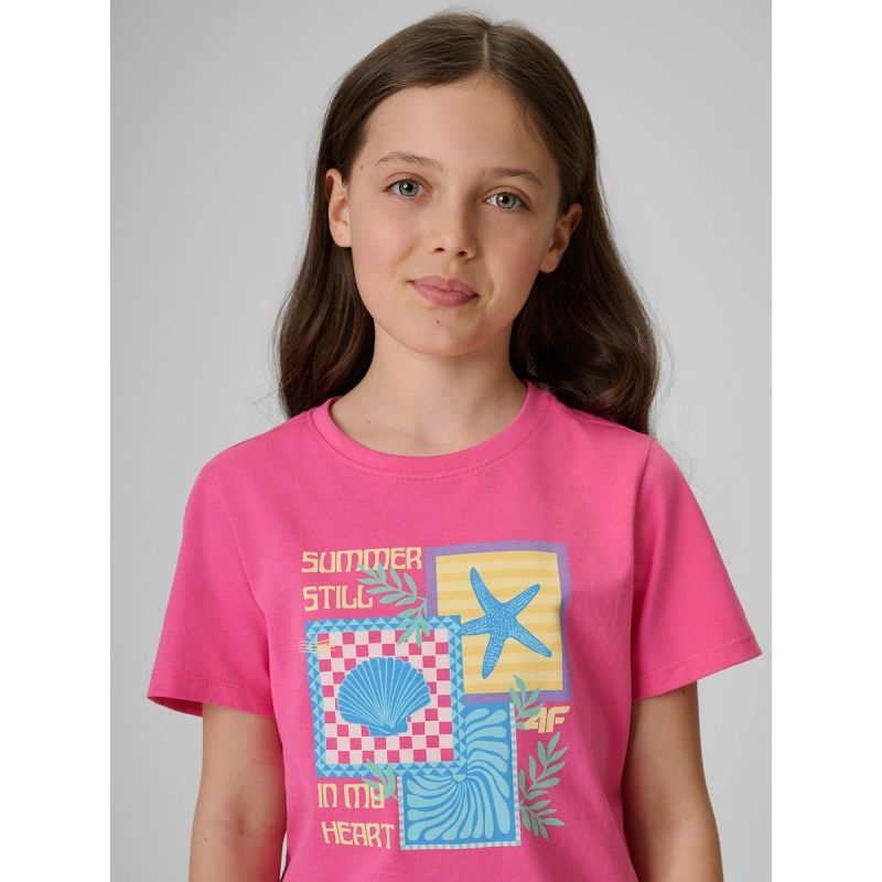 4F Girls' regular printed T-shirt ruházat 4FJRSS26TTSHF4418-54S