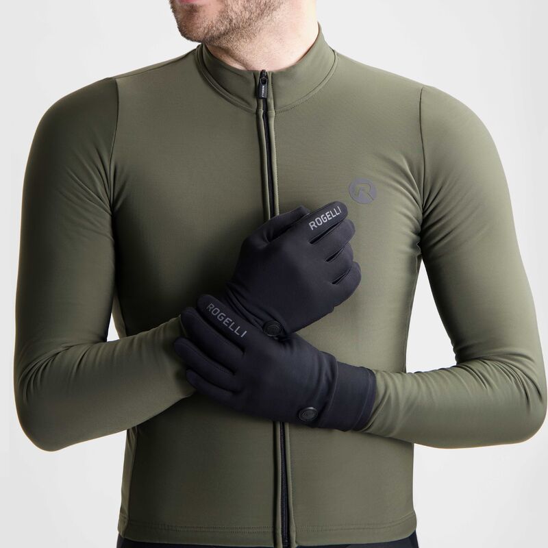 Rogelli ESSENTIAL THERMAL gloves black fekete kesztyű
