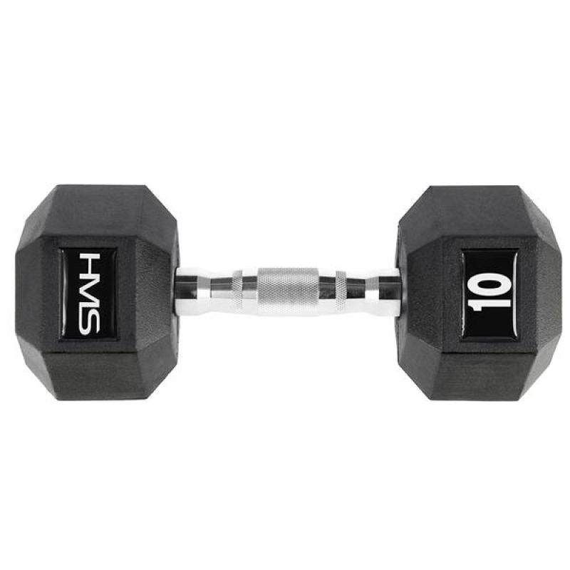 HMS HEX PRO 10 KG dumbbell fekete edzőfelszerelés 17-66-114