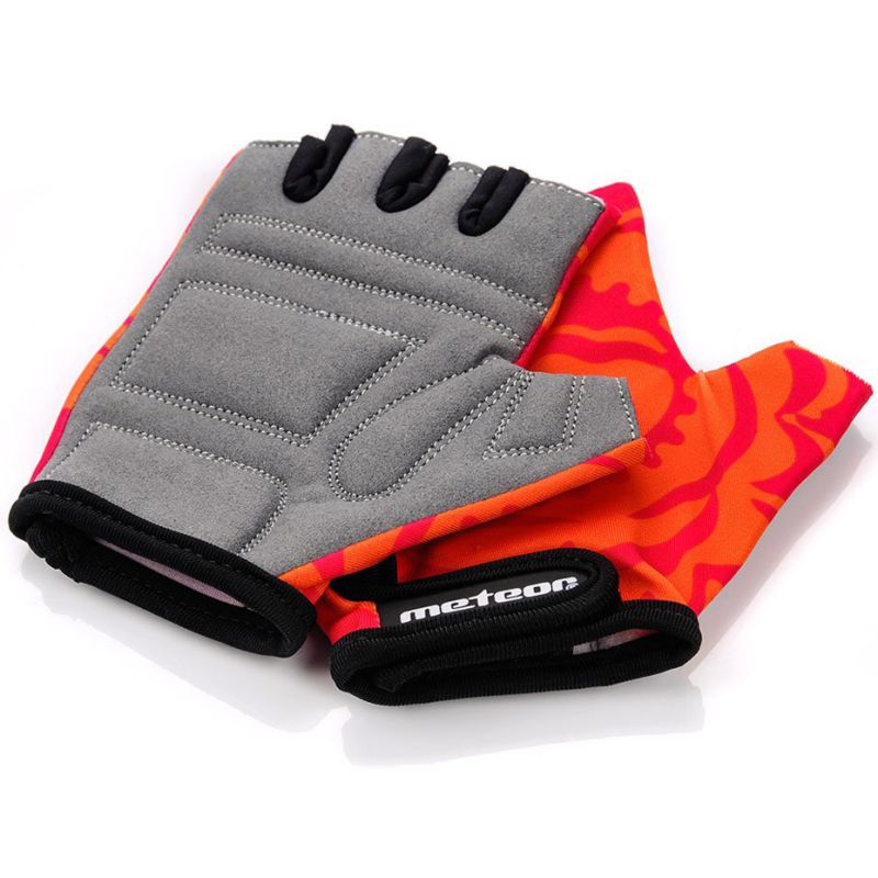 Meteor Big Flower JR Cycling Gloves piros gloves, gloves
