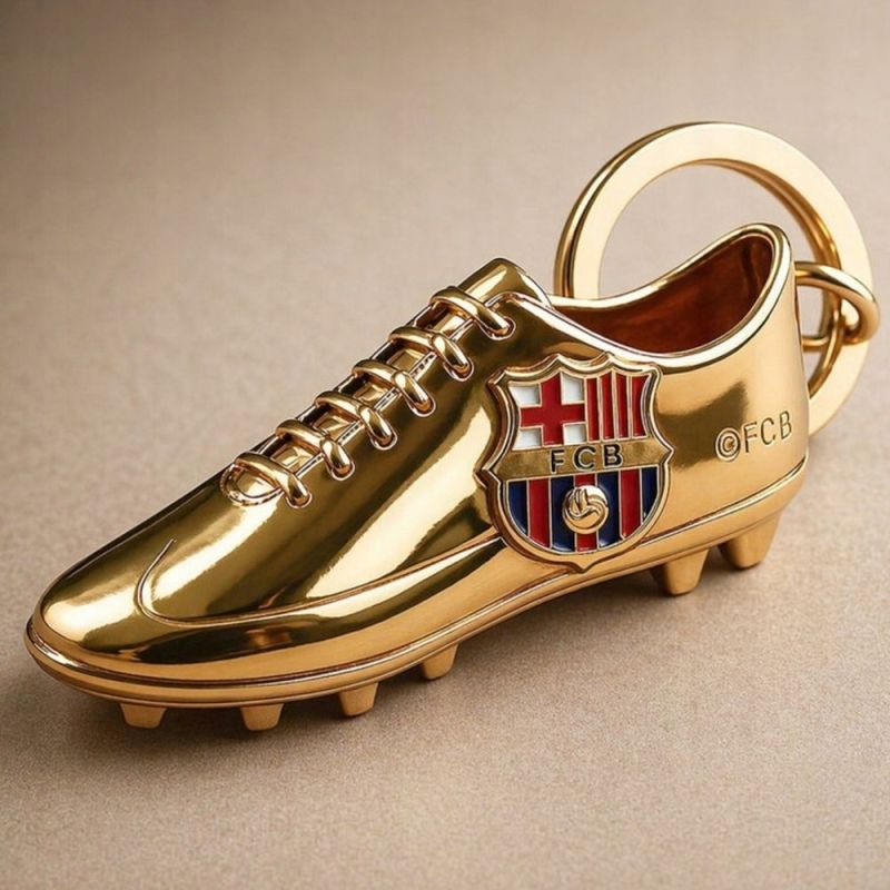 FC Barcelona original licensed keychain in the shape of a golden boot złoty focilabda B7084
