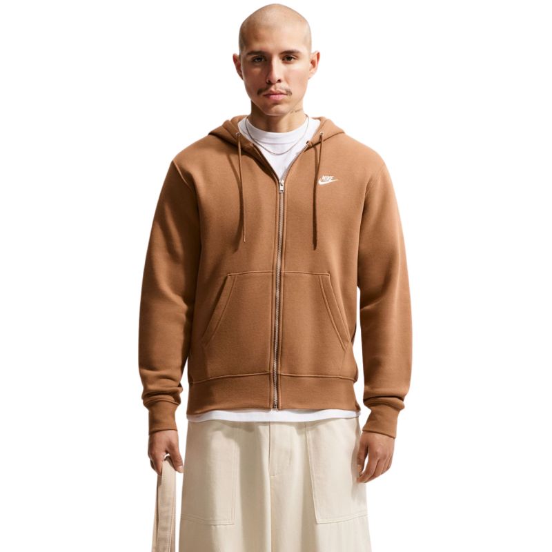 Nike Club BB FZ Hoodie Men's Light barna kapucnis pulóver FN3861270