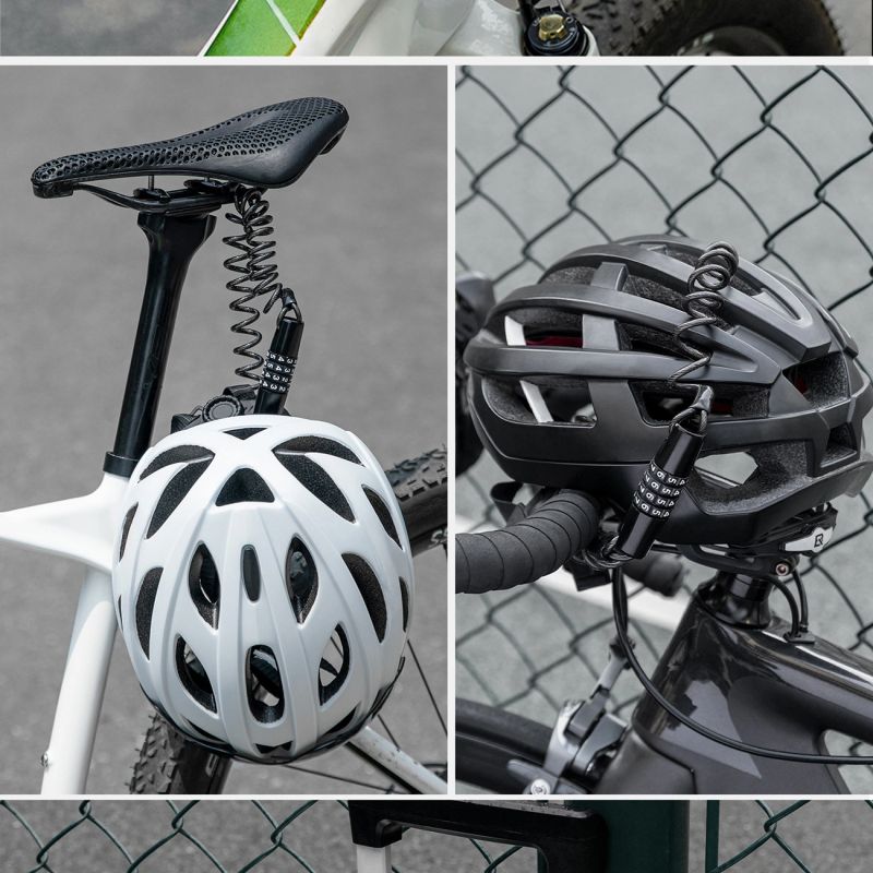 Wozinsky WBN-01R bicycle lock for a bicycle helmet, waterproof, 4-digit combination - black fekete sisak 304004-199008