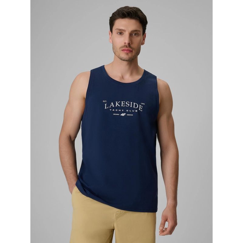 4F Men's regular sleeveless T-shirt with print póló