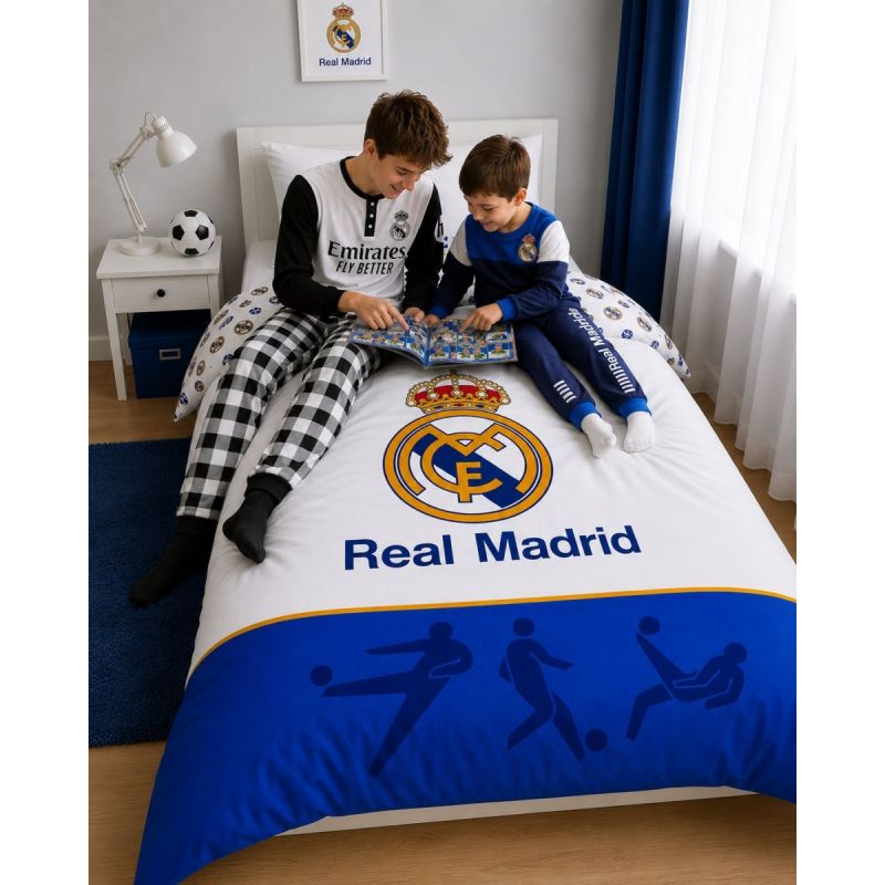 Real Madrid bedding set cotton + 70x90 cm biały kiegészítő REB80223BL