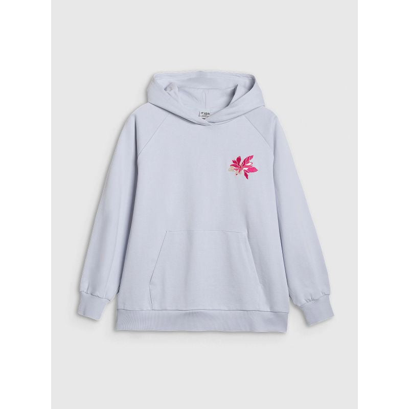 Women's oversize sweatshirt with hood, unzipped, 4F 4FWSS25TSWSF1578-34S xs/s kapucnis pulóver