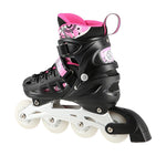 NH10905 4in1 PINK LED SIZE S(31-34) ROLLER SKATES WITH DIMENSIONAL HOCKEY BLADE NILS EXTREME rózsaszín sípcsontvédő