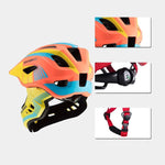 Rockbros TT- children's bicycle helmet with detachable chinbar, size S - yellow-orange żółty || pomarańczowy \ s helmets, martial arts equipment