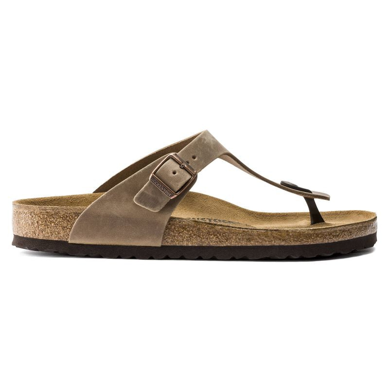 Birkenstock Gizeh Oiled Leather Tobacco Brown Narrow Women's Flip-Flops (0943813) general