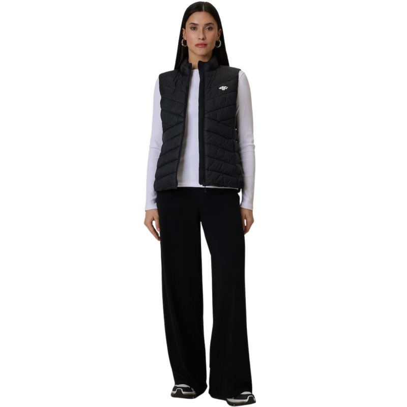 Women's vest 4F F347 deep 4FWSS26TVJAF347 20S fekete clothing