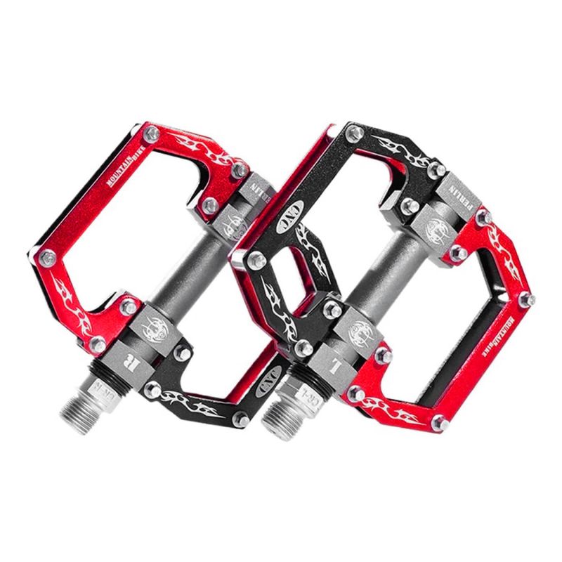 Rockbros 2010- Aluminum Bicycle Pedals with Sealed Bearings - Black and Red