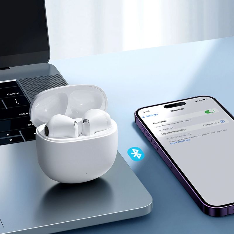 head Joyroom JR-FB1 Funpods Bluetooth 6.0 In-Ear TWS Wireless Headphones - White fehér headsets