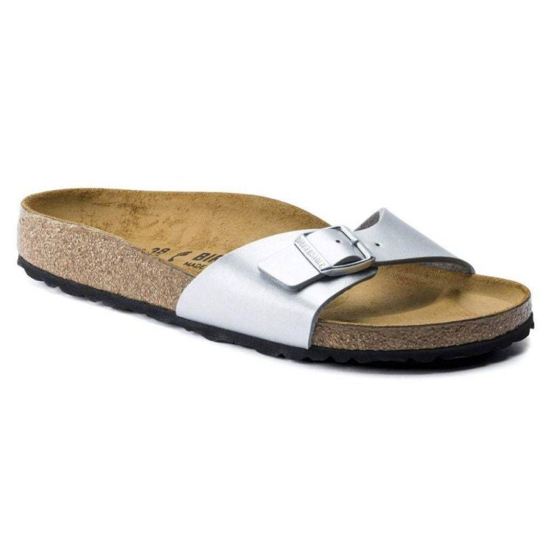 Birkenstock Madrid Birko-Flor Silver Women's Slides Regular Wide (0040411) cipő