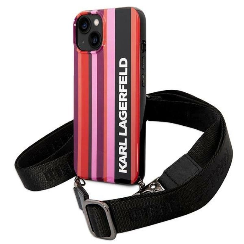 Karl Lagerfeld KLHCP14SSTSTP iPhone 14 6.1 "hardcase / pink Color Stripes Strap rózsaszín utcai cipő