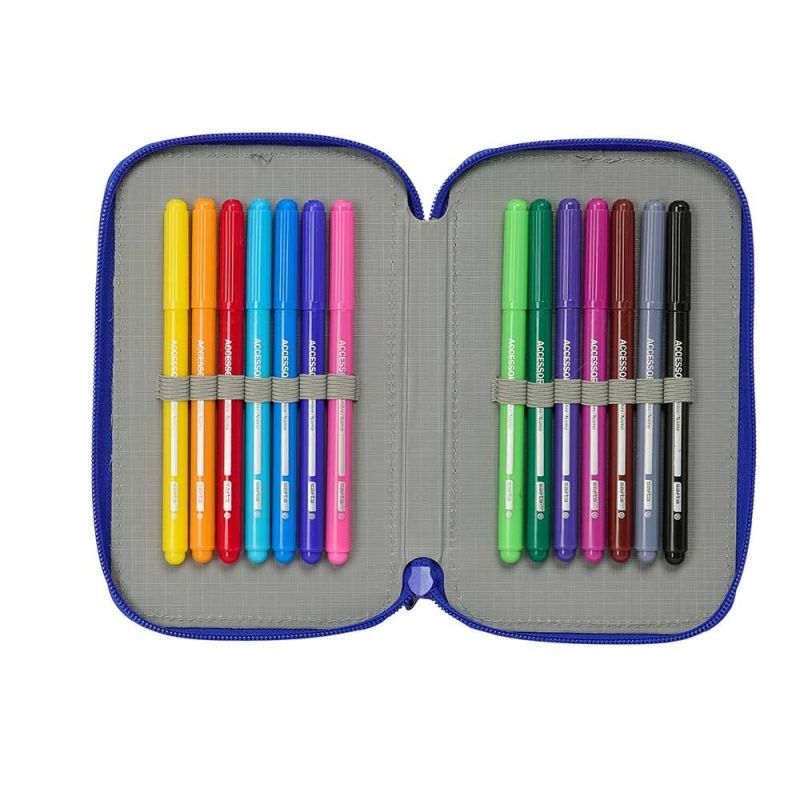 Real Madrid pencil case with accessories double filled pencil case 29 pcs