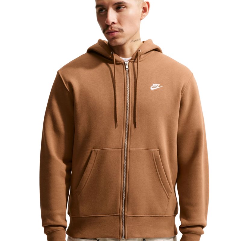 Nike Club BB FZ Hoodie Men's Light barna kapucnis pulóver FN3861270