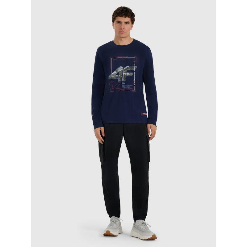 Men's longsleeve regular with print 4F 4FRAW25TLONM606-31S hosszú ujjú póló