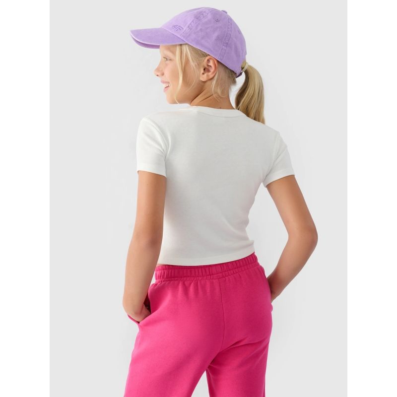Girls' plain T-shirt 4F 4FJRSS24TTSHF2053-11S póló