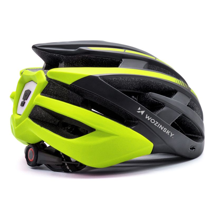 Wozinsky MTB Bike Helmet with Removable Visor and Rear USB Light L - Black and Yellow czarny || żółty védőfelszerelés HT-28VCB-199834