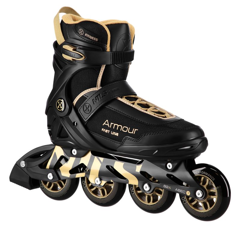Nils Extreme Armour Black And Gold Roller Skates Size 42 arany görkorcsolya