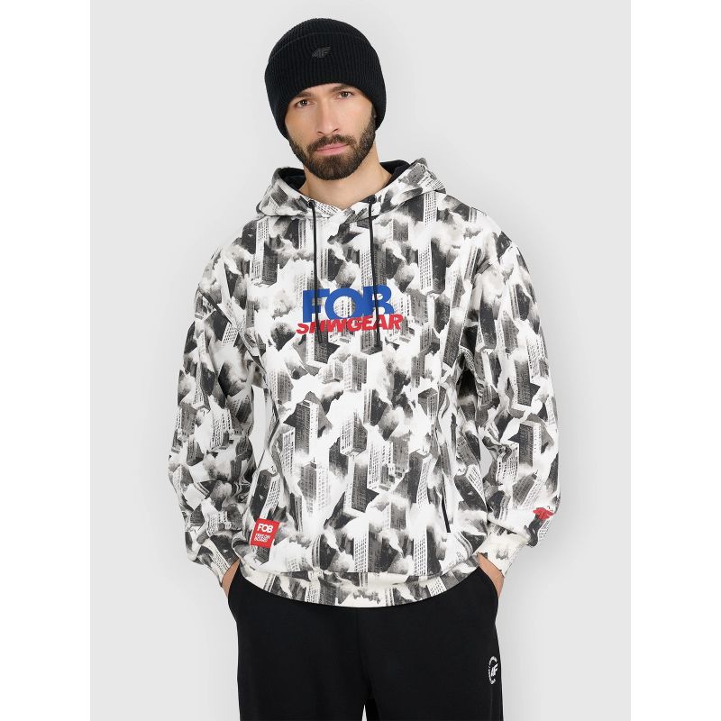 Men's loose hooded sweatshirt 4F 4FRAW25TSWSM2569-91A kapucnis pulóver
