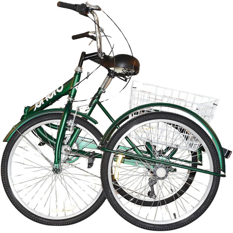 3-Wheel Folding Bike 24 Green Shimano 7-Speed