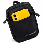 Wozinsky WMS-W1 Unisex Mini Shoulder Bag Waterproof Dual-Compartment for Phone - Black fekete elektronika 304004-201372