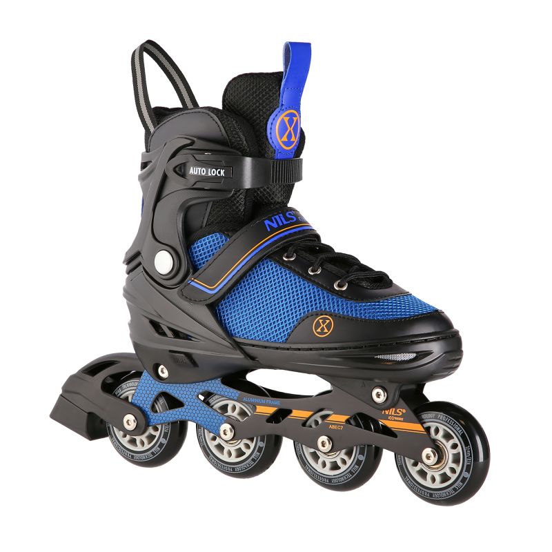 NH18188A 2in1 BLACK-ORANGE SIZE L(39-43) ROLLER SKATES WITH HOCKEY SLEEVE NILS EXTREME narancssárga görkorcsolya